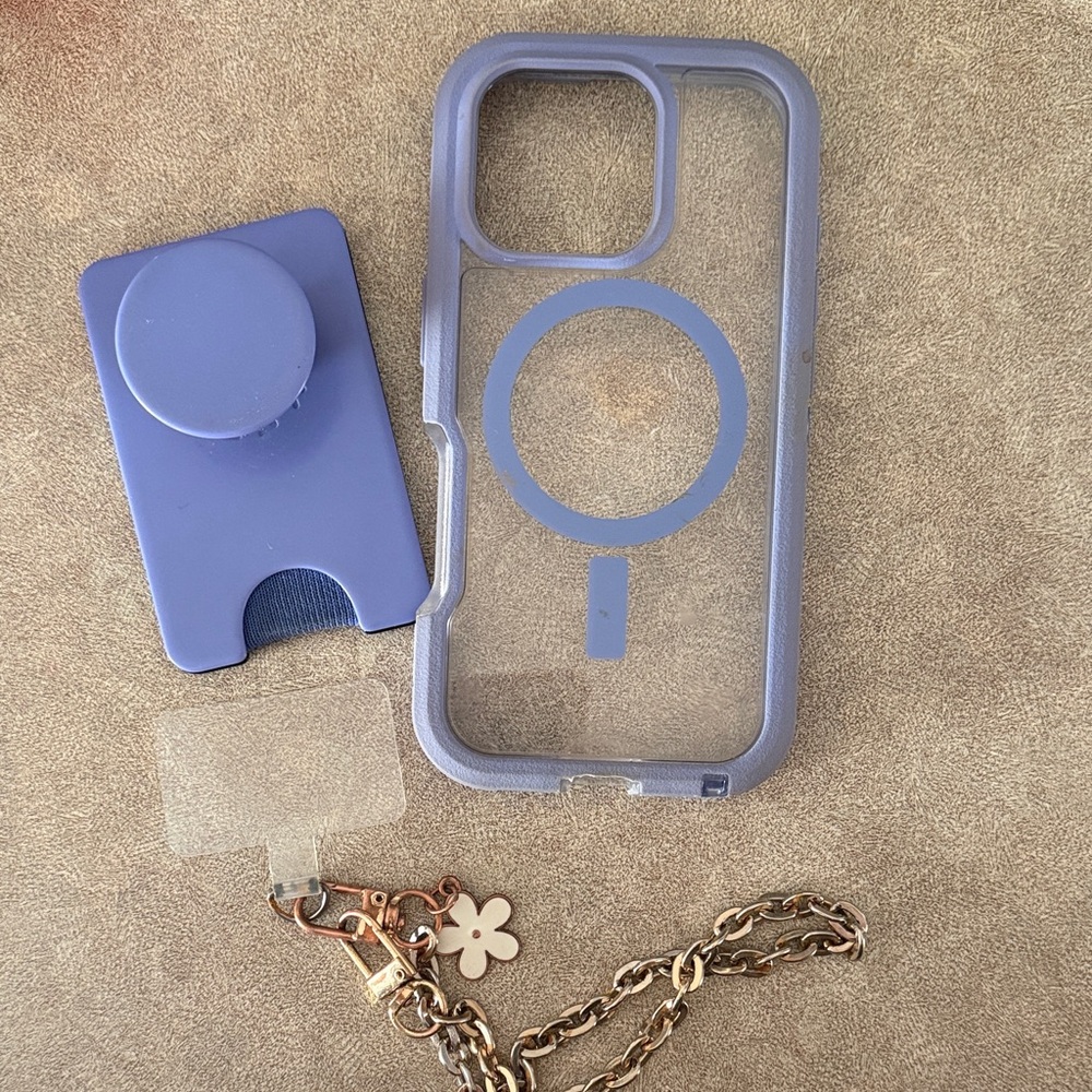 iPhone 16 Pro Otterbox Defender Pro XT Popsocket Wallet Chain